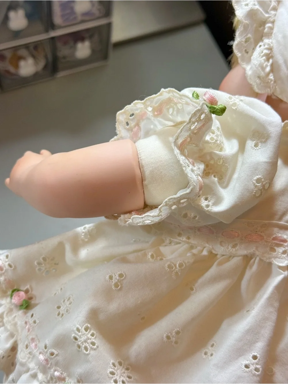 Jennifer Porcelain Doll Baby Girl Blonde Blue Eyes Susan Wakeen Danbury 1991 EUC